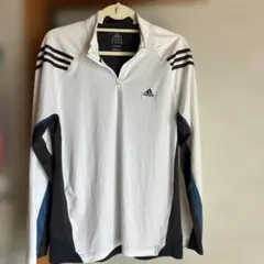 け*ん様 adidas ジッパー付き長袖ウェア Lサイズ ホワイト