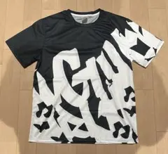 新品 ビッグロゴ Tシャツ Lサイズ ブラック メッシュ素材 オーバーサイズ
