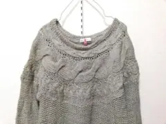 earth music＆ecology　チュニック　ケーブルヨークニット