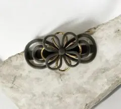 ビンテージ昭和レトロアンティークスエード髪留めバレッタvintage ベルベット