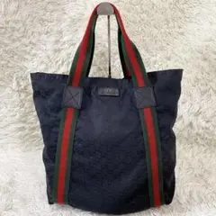GUCCI グッチ GGキャンバス トート ハンド　バッグ シェリーライン