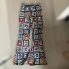 総柄 ワイドパンツ