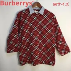 Burberrys 80sレディースチェック柄シャツ　赤　サイズM