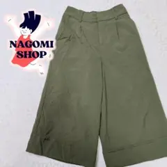 ローリーズファーム　ガウチョパンツ　カーキ　カジュアル　シンプル　F