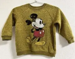 子供服　ミッキーマウス トレーナー オリーブグリーン　Sサイズ