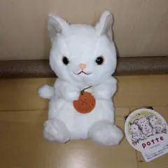 サンアロー　ポッテ　ねこぬいぐるみ　白猫のサムネイル