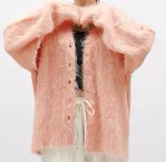 LAKOLE ラコレ　シャギーニットカーディガン　カーディガン　ピンク　Fサイズ