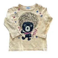 【美品】ミキハウス ダブルB アフロベア 長袖Tシャツ 90cm 人気デザイン