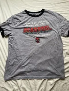 アメリカ古着 デットプール リンガーネック トリム Tシャツ XL ビッグサイズ
