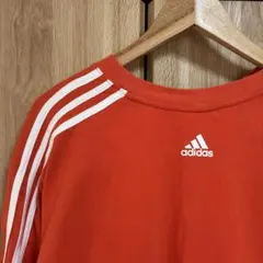 アディダス　adidas オレンジ 長袖 Tシャツ 3本ライン