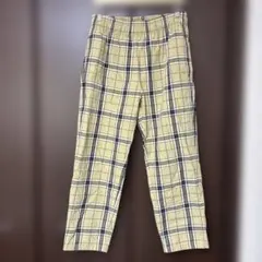GU チェック柄 イージーパンツ ベージュ系 メンズ
