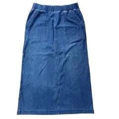 【最終値下げ】　ユニクロ デニム　ジャージースカート　S ロング　ナロースカート