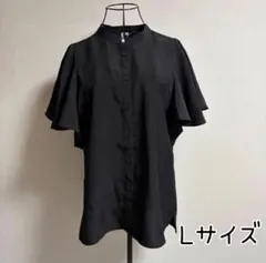 HK WORKS LONDON フリルスリーブ 半袖 スタンドカラー ブラックのサムネイル