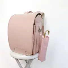 【防水生地】折りたたみ傘ケース　ピンク　ランドセル　通学　入学　リコーダー