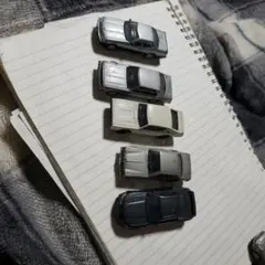 ミニカー 5台セット シルバー ホワイト グレー ブラック