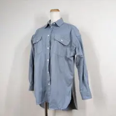ジャーナルスタンダード シャツジャケット ダメージ加工 ブルー F 綿100%のサムネイル