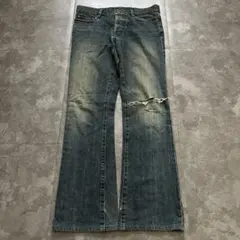 archive 00s 5351 damage flared denim Y2K