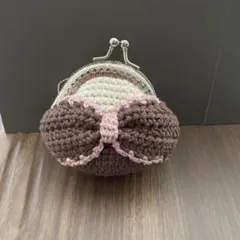 ハンドメイド　リボンがま口財布＊小物入れ