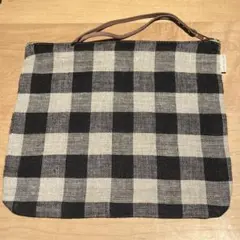fog linen work フォグ　リネンワーク　ポーチ　チェック柄