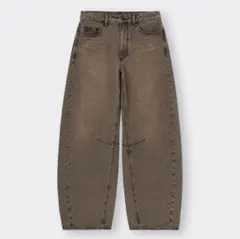 GU ブラウン バレルレッグジーンズ 2xl