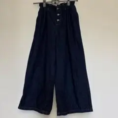 GU ダークデニム ワイドパンツ