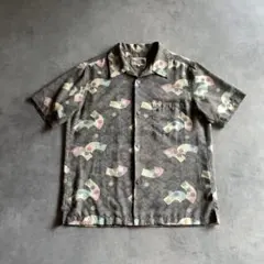 【希少】 80s 90s TNF 和柄 レーヨン アロハシャツ 茶タグ 雪輪文様