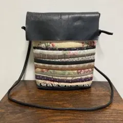 ハンドメイド パッチワーク キルト ショルダーバッグ ポシェット ヴィンテージ
