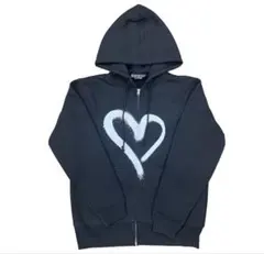 BOARD BREAKER HEART ZIP UP BLACK HOODIE
