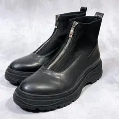 美品【ZARA ザラ】ソックスブーツ (38) センタージップ　厚底　ブラック