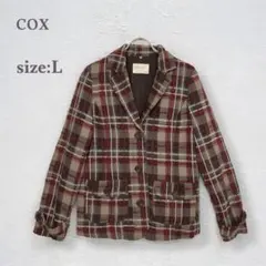 ジャケット　テーラードジャケット　カジュアル　チェック柄　大きいサイズ　L