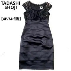 値下げ！tadashi shojiタダシジョージ藤刺繍ワンピース6黒⭐︎貴重 値下げ！tadashi shojiタダシジョージ藤刺繍ワンピース6黒⭐︎貴重