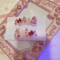 シアーピンクマグネット さくらんぼ ドット 韓国ガーリー ちゅるん
