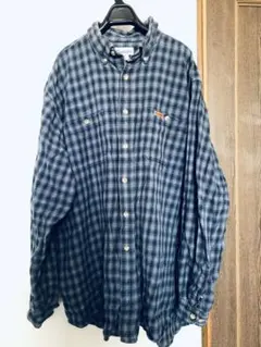 Carhartt チェック柄シャツ XL TALL ブルー系　古着