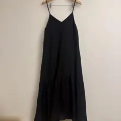 earth 黒キャミソールロングワンピース　F