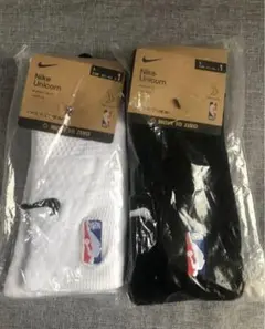 新品NIKE NBA クルーソックス 白黒：2足セット L(42-46)未使用