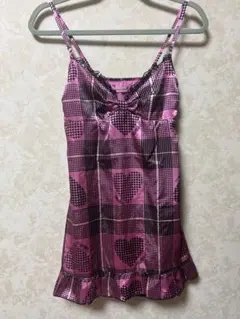 y2k❤️ 00s MA＊RS 当時物 チェック デカリボン レース キャミソール y2k❤️ 00s MA＊RS 当時物 チェック デカリボン レース