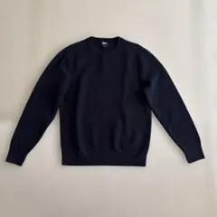 UNIQLO ウォッシャブルミラノリブクルーネックセーター　ブラック　メンズS