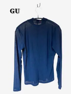 【美品】GU ブラック シアー長袖トップス Lサイズ ※ホワイトもあり
