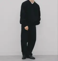 貴重廃盤！ 即完売XL UNIQLO C リラックスVネックセーター ブラック