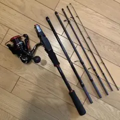ショアジギ シーバス4ピース2.7mスピニングロッド&スピニングリール