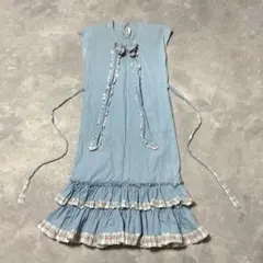 ピンクハウス チュニック ワンピース 花柄 ハシゴレース リボン 