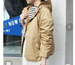 スローブイエナ ミリタリーフードブルゾン ベージュ36