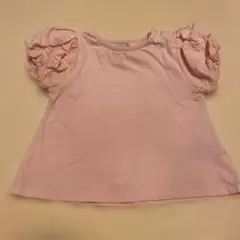 petit main ピンク リボン付きTシャツ
