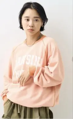 フリークスストア 配色カラー リブ スウェット　オレンジ　トレーナー