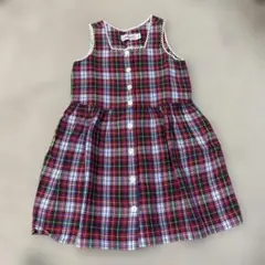 Mikihouse 100cm ノースリーブ ワンピース　チェック
