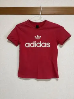 アディダス 黒タグ 万国旗 Tシャツ 赤 古着 トレフォイルロゴ y2k
