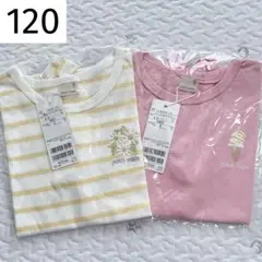 新品 120 petit main プティプラ 半袖 Tシャツ セット ④