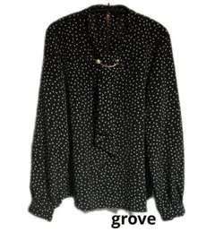 シルク ネイビー ドット柄 ボウタイシャツ 長袖 サイズ40 シルク ネイビー ドット柄 ボウタイシャツ 長袖 サイズ40