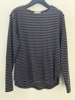 長袖Tシャツ M ネイビー/ストライプ