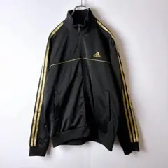 adidas トラックジャケット　ジャージ　黒金　メンズ　古着のサムネイル